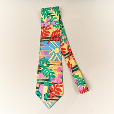 Vintage GEORGES DUBOEUF Silk Tie Bright Abstract Print Made In France 4