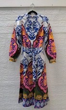 New Boden Ava Cotton Midi Dress Multi Ornamental Garden Sz 4R picture