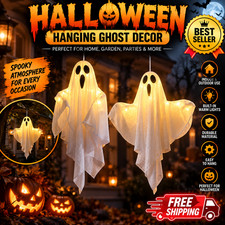 NEW Halloween Hanging Ghost Light Up Decor Flying Ghosts Outdoor Yard Prop Decor picture