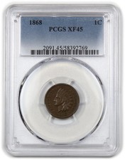 1868 P PCGS XF45 - Indian Head Penny Cent 1c US Coin #62462A picture