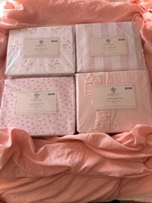 FOUR SIMPLY SHABBY CHIC QUEEN SHEET SETS MON AMIE SPRINKLES PINK STRIPE RUFFLE  picture