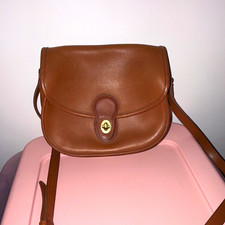 Coach Vintage 9954 Turnlock Tan Leather Prairie Crossbody Bag Vintage Purse picture