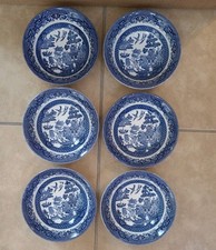 Churchill Blue Willow Cereal / Dessert / Fruit Bowls 6
