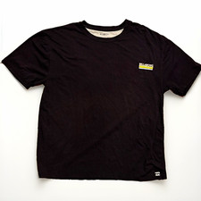 Billabong Men's Black Graphic Logo Tee L Cotton Knit Crew Neck Short Sleeve picture