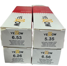 4 pc MIXED LOT Alfaparf YELLOW  PERMANENT HAIR COLOR 3.4 oz ea picture
