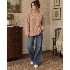 Eddie Bauer Cable Fleece Pullover – Size Large – Pink picture