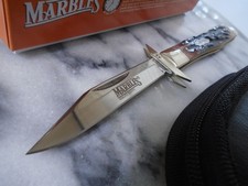 Marbles Brown Stag Bone Swing Guard Pocket Knife Lockback MR109 7.75