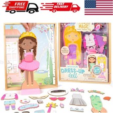 Interactive Double-Sided Wooden Dress-Up Doll with 40+ Accessories for Kids picture