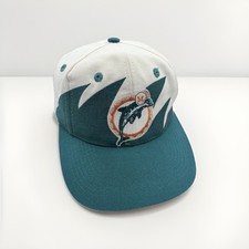 VTG 90s Miami Dolphins Logo Athletic Shark Tooth Snapback Hat NFL Pro Line USA picture