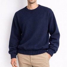 J. Crew Men’s Brushed Merino Wool Crewneck Sweater Navy Size M New Without Tags picture