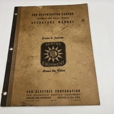 Sun Distributor Tester, STD & Master Model DT-954 Instruction Manual 1954 B4265 picture