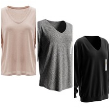 Sonoma Plus Size The Everyday Tee Long Sleeve V-Neck Shirt Size 0X Lot Of 3 NWT picture