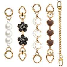 5Pcs Purse Extender Chain Gold Bag Extender Chain Flower Heart Purse Strap Exten picture