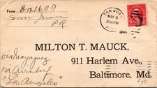1925 San Juan PR Cover To Baltimore MD USA USS LOS ANGELES Airship Zeppelin picture