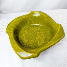 Vintage Shawnee Pottery 2503 Drip Glaze Green Dish or Ashtray picture
