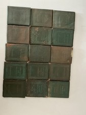 Antique Little Leather Library lot of 15 Books Worn - For Collection/Restoration picture