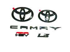 NEW TOYOTA 2025+ CAMRY HYBRID LE HEV GLOSS BLACKOUT EMBLEM OVERLAYS KIT FIT OEM picture