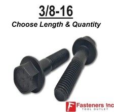 3/8-16 Grade 8 Flange Frame Bolt Black Phosphate & Oil (All Sizes & Qty's) 3/8