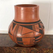 Vintage Native American Hand Coiled Hopi-Tewa Pottery Jar 6