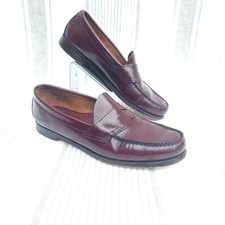 GH Bass Weejuns Shoes Mens 10 B Burgundy Leather Penny Loafers Dress picture