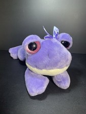 Wish Pets Wishpets Droopy Froggy Purple with Bow  Frog Plush Soft 2013 HTF picture