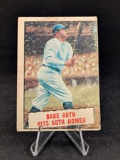 1961 Topps 401 Babe Ruth Hits 60th Homer MLB baseball thrills card HOF ROUGH 🔥 picture