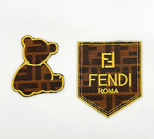 NEW 2PC Embroidered IRON-ON Patch Set Pocket  & Teddy Bear Pack picture