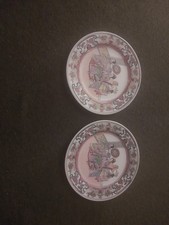 Chinese Famille Rose porcelain plates featuring a hand-painted figural scene. picture