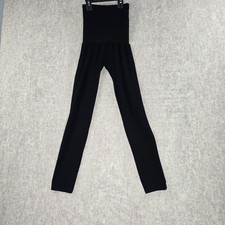 Indero Womens Ribbed High Waisted Black Leggings Free Size picture