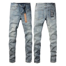 NEW KSUBI Men's Light Blue Embroidered Jeans Teens Fashion High Street Pants picture