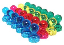Small Assorted Color Translucent Magnetic Push Pins (48 Pack) picture