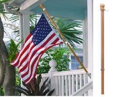 5FT Solid Pine Wooden House Flagpole - Fit Standard 3X5 Ft Flag - Wood Flag Pole picture