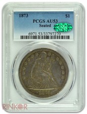 1873 $1 Seated Dollar PCGS AU-53 CAC picture
