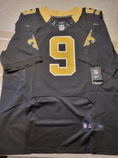 New Drew Brees Black Nike On Field New Orleans Saints Jersey #9 Adult Size 52 picture