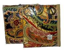 NEW Pier 1 Vibrant Paisley Lined Curtains Rare HTF 108 Inch Set Of 2 NOS picture