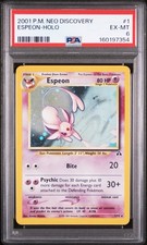 Espeon Holo #1 Neo Discovery 2001 Pokemon PSA 6 picture