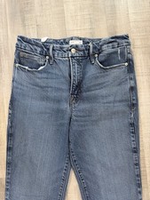 Good American Good Legs Straight Jeans Women’s 10/30 Blue Distressed Hem picture