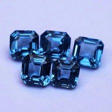 40.40 CT Natural London Blue Topaz Octagon Cut Flawless Certified Gemstone Lot picture