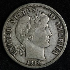 1910-S Barber Silver Dime XF E340 TMT picture