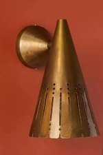 Antique Italian Stilnovo Wall Sconce Raw Brass Mid Century Modern Light Lamp picture