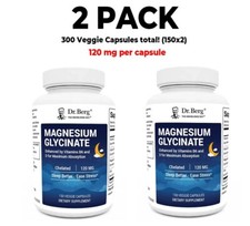 Dr. Berg's Magnesium Glycinate, 2 PACK, 150 Veg Cap each (300 total) picture