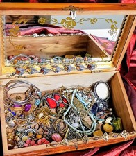 Antique Stamped Gold Silver Estate Sale Jewelry Lot Unsearched 100+No Guarantees picture