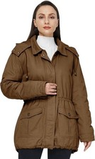 WenVen Women's Winter Warm Military Parka Jacket with Detachable Hood Size 2X picture