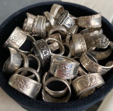 Wholesale Silverplate Spoon Ring Lot | 2 Rings picture