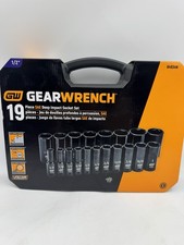 GEARWRENCH 19 Piece 1/2 Inch Drive 6 Point Impact Socket Set, Deep, SAE - 84934N picture