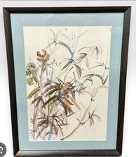 Neil Sulier Original Water Color Painting Abstract Floral Listed Kentucky Artist picture