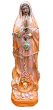Our Lady of Guadalupe  16”Statue,  W/Rosaries Charms . Pink Orange Shabby Chic picture