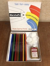 New 9 VTG Marshall's Photo Coloring Pencils Red Yellow Green Purple Brown picture