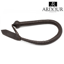 3FT Real Leather Single Tail Snake Bullwhip 16 Plait Handmade Braided Costume picture