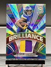 2021 Spectra Brilliance Marble Neon Hologram Justin Jefferson Patch,SSSP#4/4💣🔥 picture